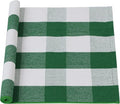 uxcell Buffalo Check Rug,Plaid Outdoor Rug,Layered Door Mat,Cotton Gingham Rugs,Floor Mat for Front Porch/Runner/Bedroom/Kitchen/Farmhouse 51"x24" Green & White