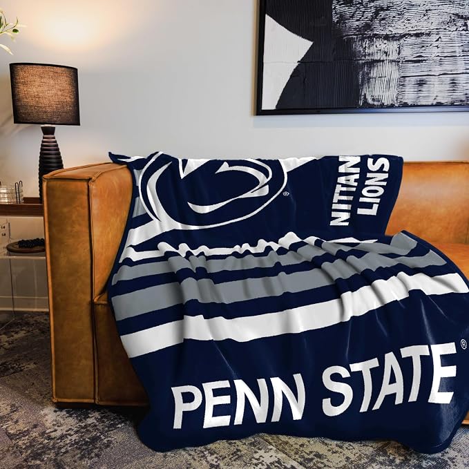 Logo Brands NCAA Raschel Throw Blanket – 50 x 60 Soft Fleece Blanket, Officially Licensed Collegiate Design, Cozy Throw for Tailgating, Game Day, & Home Décor