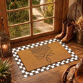 Tinideya 2 Pcs Western Door Mat Cowboy Cowgirl Welcome Non Slip Coir Mats Floor Layering Gift Boot Stitch Doormats Seasonal for Front Porch Entryway Decor