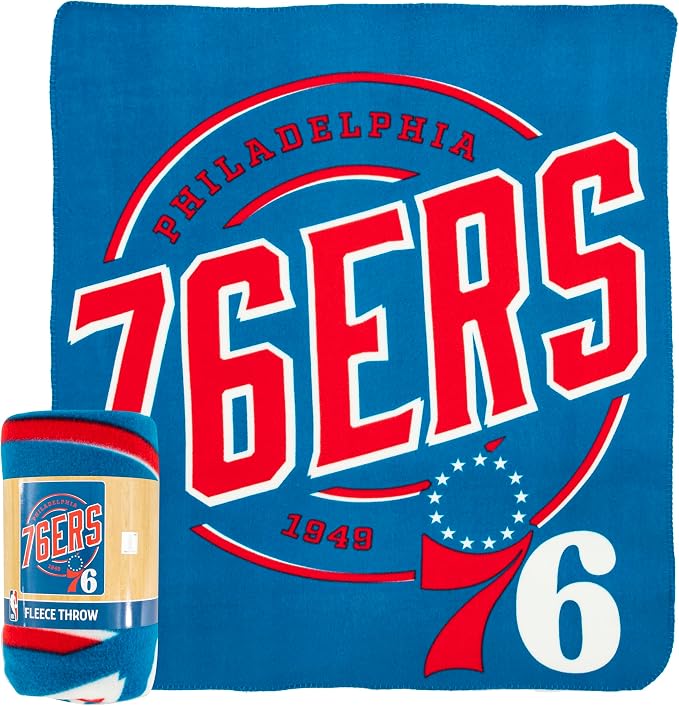 Northwest NBA Philadelphia 76ers Unisex-Adult Fleece Throw Blanket, 50" x 60", Campaign