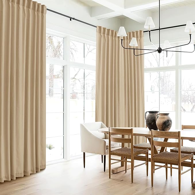 RYB HOME Boho Curtains 84 inches Long, Soft Linen Woved Lightweight Back Tab - Image 7