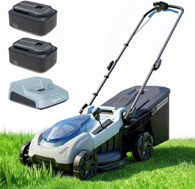 18-Inch 80V Max Brushless Cordless Push Electric Lawn Mower | Includes two batteries and charger; 296Wh total energy and 2-in-1 mowing for routine small-to-