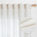 MYSKY HOME Extra Long Curtains for Living Room, Soft Cotton Fabric Boho Window Curtain Drapes Light Filtering Semi Sheer Backdrop Panels, Beige White, 50 x 102 Inches, 2 Pieces