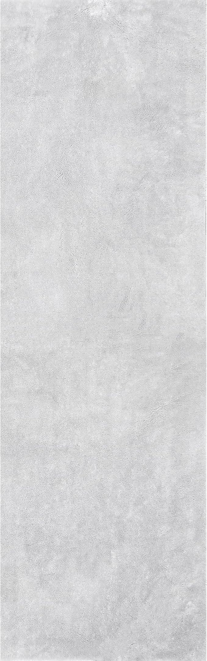 nuLOOM Loni Light Grey Solid Washable Runner Rug, 2' x 10'