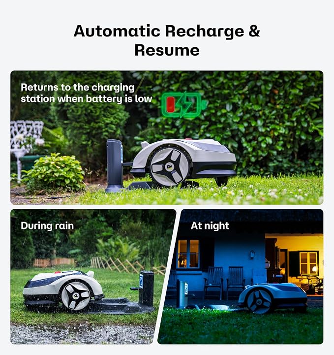Raccoon 2 SE Wire Free Robot Lawn Mower, No RTK for Max. 0.15 Acre Lawn Area, 1.18"–3.15” Cutting Height, Intelligent AI Robotic Lawn Mower with 5Ah Fast-Charging Battery Robot Mower for Small Lawns