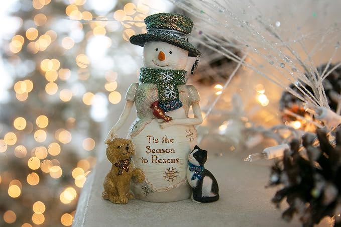 The Warmth of Christmas is Friendship - 4.5 Inch Collectible Snowman and Seal Figurine