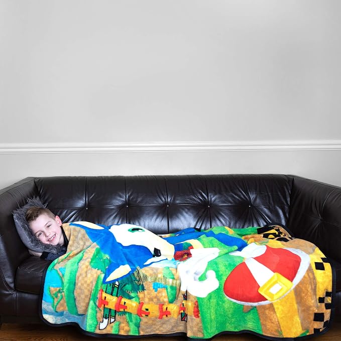 Franco Kids Bedding Super Soft Micro Raschel Throw, 46 in x 60 in, Sonic The Hedgehog, Anime