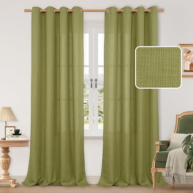 LAMIT Natural Faux Linen Curtains by LAMIT