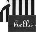 Geelin 2 Pcs 30'' x 18'' Doormat 43'' x 27.5'' Black and White Layered Rug for Front Door Mat Outside Entrance Welcome Door Mats for Indoor Outdoor Entryway Porch Decor(Stripe Hello)