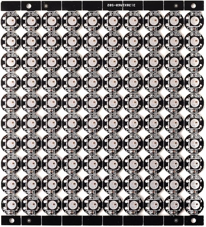 BTF-LIGHTING WS2812B 100PCS 5050SMD Individually Addressable Smart RGB LED Pixel for Arduino Single 1-led RGB LED Module Pixels Color Light Black PCB Only DC5V Christmas(No Adapter or Controller)