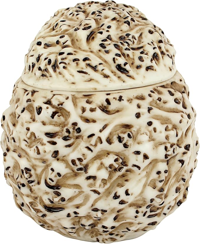 Design Toscano Skull's Soul Ghosts Jewelry Stash Box Halloween Decor, 4 inches wide, 6 inches tall, Cast Stone Resin, Full Color Paint