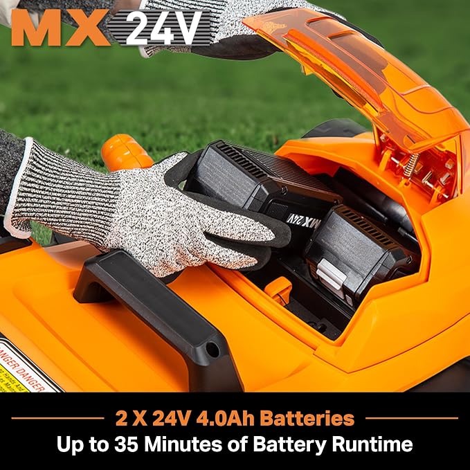 LawnMaster CLMF4815E 48V MAX 15-inch Brushless Cordless Lawn Mower | 2X24V MAX 4.0Ah Battery, Dual Charger