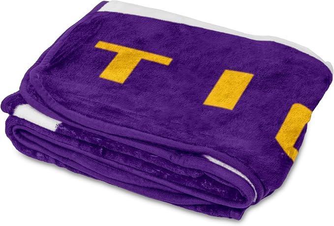 Logo Brands NCAA Raschel Throw Blanket – 50 x 60 Soft Fleece Blanket, Officially Licensed Collegiate Design, Cozy Throw for Tailgating, Game Day, & Home Décor