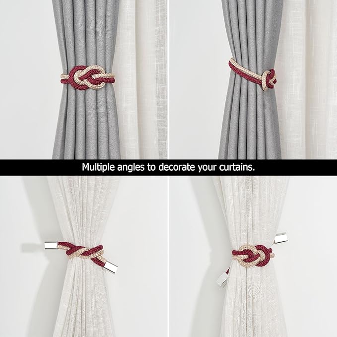 NICEEC 4 Pack Mini Magnetic Curtain Tiebacks Nordic Simple Style Drape Tie - Image 5