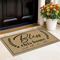 Door Mat Welcome Mats for Front Door Christian Doormat for Indside Outside Entrance God Bless This Home Matt for Family Housewarming Gifts Non-Slip Floor Rugs for Porch Hallway Home Decor 16.9"x29.9"