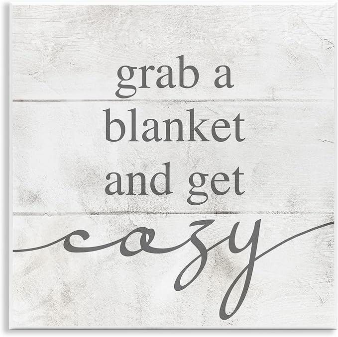 Cozy Rustic Phrase, 12 x 12 Inch Mounted Print on Wall Plaque | Stupell Industries · By Lil' Rue · Ready to hang · Perfect for bedroom or nursery · Made in USA