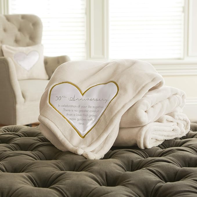 Pavilion Gift Company - 50th Soft Royal Plush Blanket 50x60 Inch
