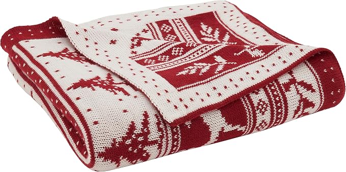 SARO LIFESTYLE Christmas Knit Throw Blanket