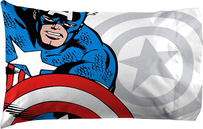 Marvel Comics Avengers Full Size Comforter Set 7 Piece Kids Bedding, Multi | Spiderman Hulk Captain America, Comforter Sheets Shams Pillowcases, Soft Microfiber, Machine Washable, Boys Gift