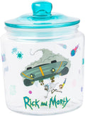 Silver Buffalo Rick and Morty Falling Ship, Glass Jar with Lid | Out of, Cookie Snack Candy, Small Size