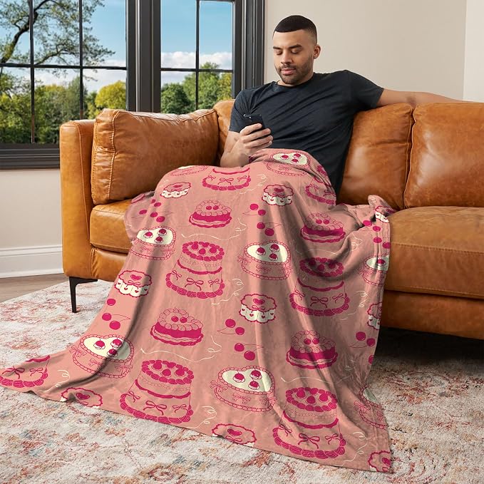 NORTHWEST Valentine's Day, V-Day Cakes, Silk Touch Throw Blanket 50 x 60 Inches