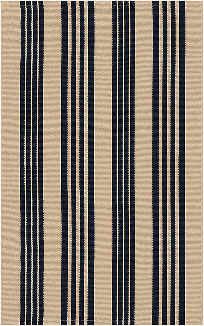 IOHOUZE Black and Tan Striped Rug 2.3'x3.6' Front Door Rugs Outdoor, Small Washable Area Rug for Front Porch, Spring Summer Welcome Mats Outdoor Indoor, Doormat for Entryway Porch Entrance