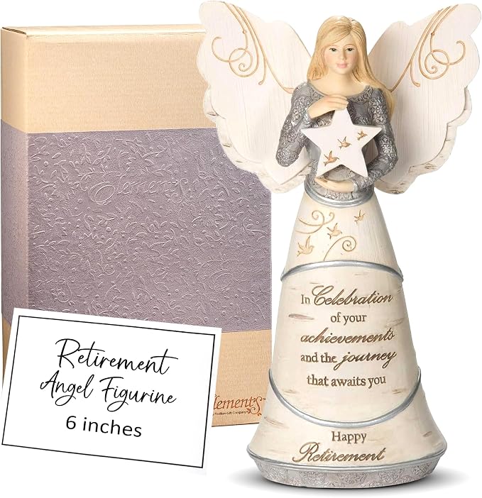 Pavilion Gift Company 82375 Celebration of Retirement Angel Figurine, 6-1/2"