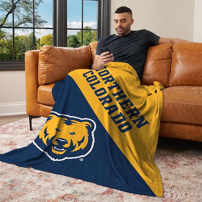 Northwest NCAA Silk Touch Throw Blanket, Ultra Soft Plush Polyester, Lightweight Warm Decorative Fan Gift, 46 x 60 in
