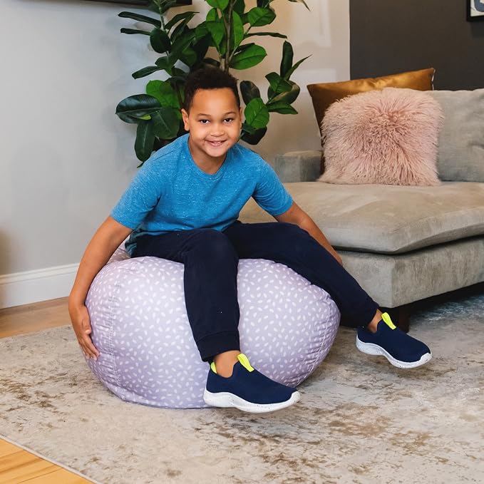 Big Joe Classic Bean Bag Chair for Kids Bedroom and Reading Nook, Easy-Clean Petal Pip Lilac, Durable Nylon Polyester Blend, 2 feet Refillable | 2 feet, Smartmax Fabric, Polystyrene Bean Filled, Refillable, Nylon Polyester, Safe for Kids Ages 3+, Suppo...