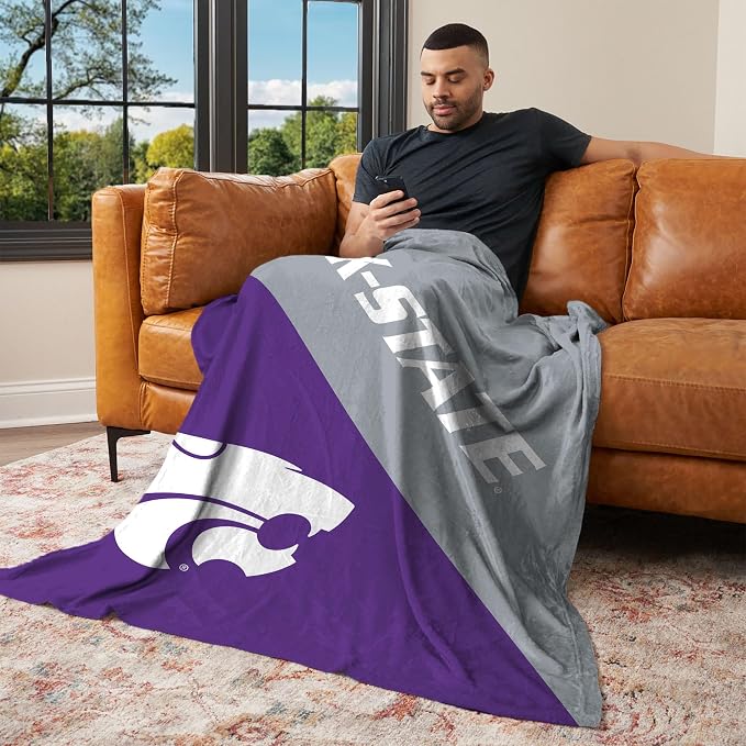 Northwest NCAA Silk Touch Throw Blanket, Ultra Soft Plush Polyester, Lightweight Warm Decorative Fan Gift, 46 x 60 in