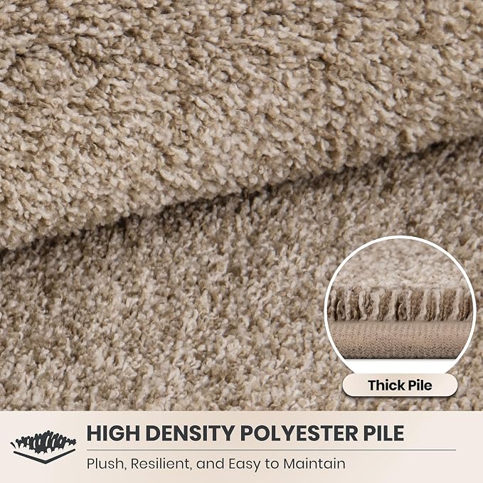 PURRUGS Easy Care Area Rug 4.5ft x 7ft, Non-Slip Washable Entryway Rug, Dog Door Mat, Stain Resistant Accent Rug for Hallway, Living Room, Bedroom and Mudroom, Taupe