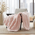 Madison Park Vivienne Faux Fur Throw Blanket Velvet, 50 x 60, Pink | All Season, Cozy Warmth for Sofa or Bed, Reversible, Lightweight, OEKO-TEX Certified