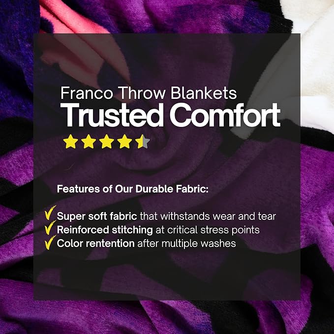 Franco Kuromi Bedding Super Soft Cozy Blanket, 62 in x 90 in, Kawaii Collectible Gift (Officially Licensed Product)