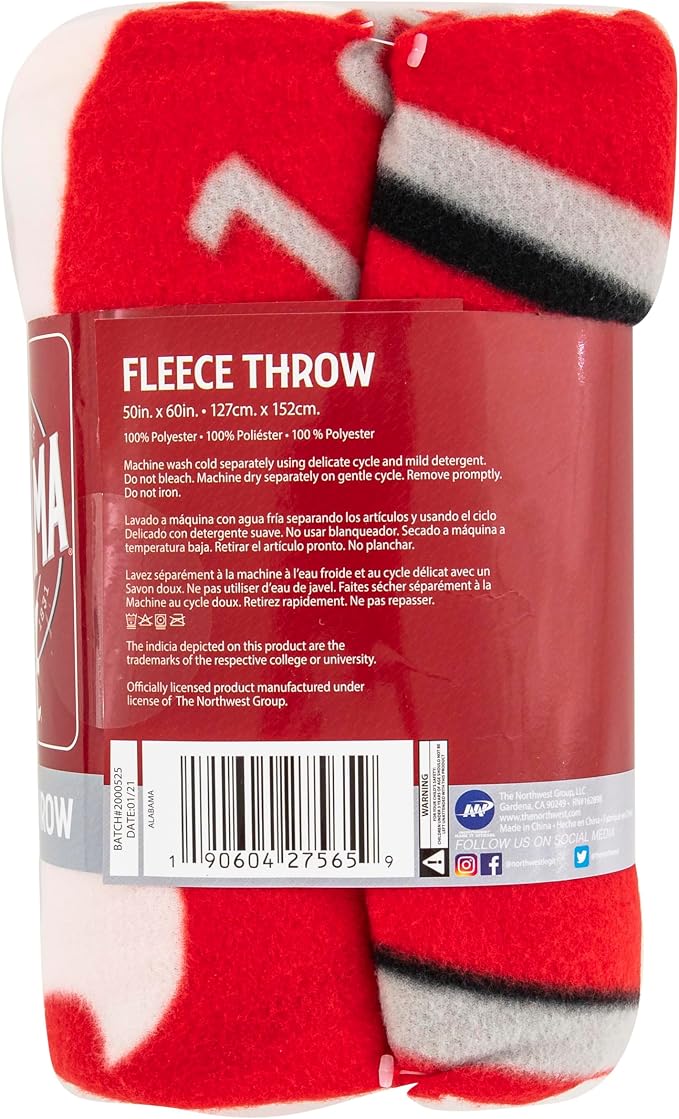 Northwest NCAA Unisex-Adult Fleece Throw Blanket