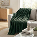 Americanflat 60x80 Fleece Throw Blanket - Soft and Breathable Throw Blanket for Couch, Bed, Chair - Roomy Fleece Blankets Perfect for Home, Bedroom, or Outdoor Use - Green