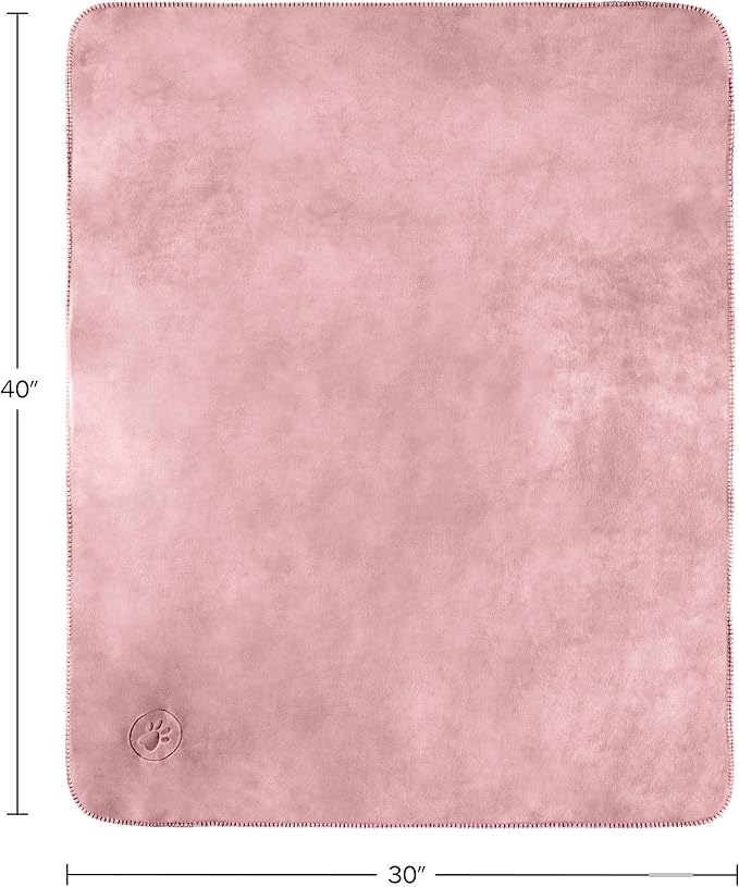 Waterproof Pet Blanket - 30x40-Inch Reversible Sherpa Fleece Throw Protects Couches, Cars, and Beds from Spills, Stains, and Fur by PETMAKER (Pink)
