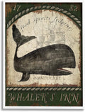 Stupell Industries 'Vintage Nantucket Whaler's Inn Sign', Framed Giclee Art, White, 24 x 30 Inches, Easy to Hang and Sturdy, Made in USA, by Beth Albert