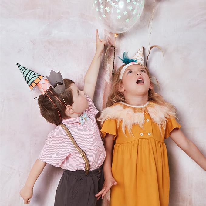 Meri Meri Birthday Party Hats, Pack of 8 Bright and Colorful Cone Birthday Hats for Kids & Adults, Cone Party Hats