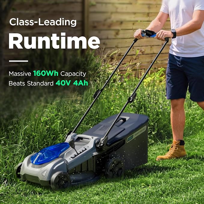 14" Cordless Lawn Mower, 40V Lightweight Push Mower with 4.0Ah Battery & Charger, Ultra-Quiet Motor for Small Yards, Lawn Care, Backyard Maintenance