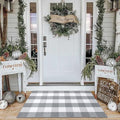 Gray and White Buffalo Plaid Rug 2'4'' x 3'7'', Washable Farmhouse Non-Slip Checkered Doormat, Indoor Outdoor Floor Mat for Living Room, Bedroom, Entryway, Kitchen, Laundry Room, Patio, Porch