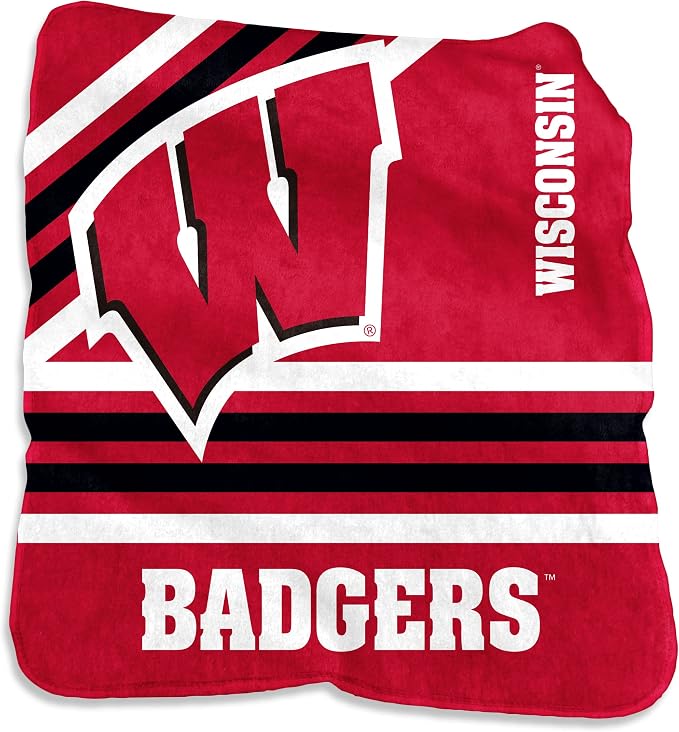 Logo Brands NCAA Raschel Throw Blanket – 50 x 60 Soft Fleece Blanket, Officially Licensed Collegiate Design, Cozy Throw for Tailgating, Game Day, & Home Décor