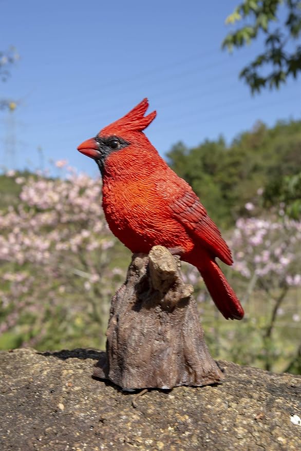 Tocca Hi-Line Gift Motion Activated Singing Cardinal Standing ON Stump, Red