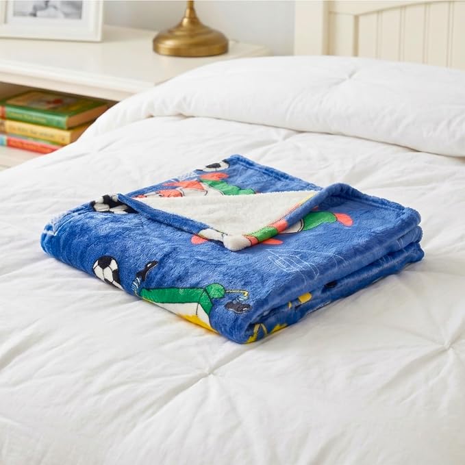 Spongebob Squarepants Kids Sports Soccer Throw, 46 in x 60 in, Soft Plush Blanket for Couch, Bed, or Sporting Events, 2026 World Tournament (Officially Licensed Product) by Franco
