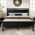 Allewie Full Size Bed Frame, Heavy Duty 12 Metal Slats Support, Black Oak | Wooden Headboard and Footboard, Modern Platform Bed, No Box Spring Needed, Under-Bed Storage, Noise Free, Easy Assembly