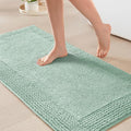 Madison Park Splendor Reversible 100% Cotton Bath Rug, 24 x 44, Green | Tufted Bathroom Mat, 3000 GSM, Hotel Quality, Luxurious Plush, Medium Pile, Absorbent, Quick Dry, OEKO-TEX, Shower Room Décor