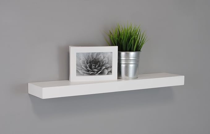 Kiera Grace Stockholm Maine Floating Shelves for Wall, MDF Display Shelves, Easy to Assemble, Ideal for Home Decor, 24" W x 5" D x 1.5" H, White, Pack of 3