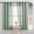NICETOWN Linen Textured Semi Sheer Curtains, Eyelet Top Bedroom Window Privacy by NICETOWN