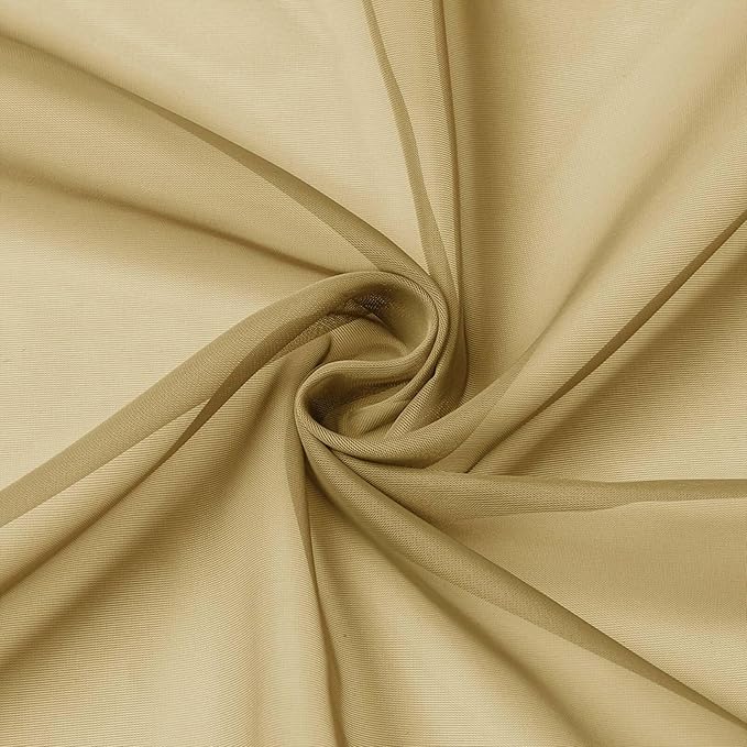 Gold Sheer Curtains for Bedroom Living Room 96 Inches Long 2 Panels, Modern Airy Soft Lightweight Rod Pocket Light Filtering Sheer Curtains Drapes, Gold, Each 59" Wx96 L Inch