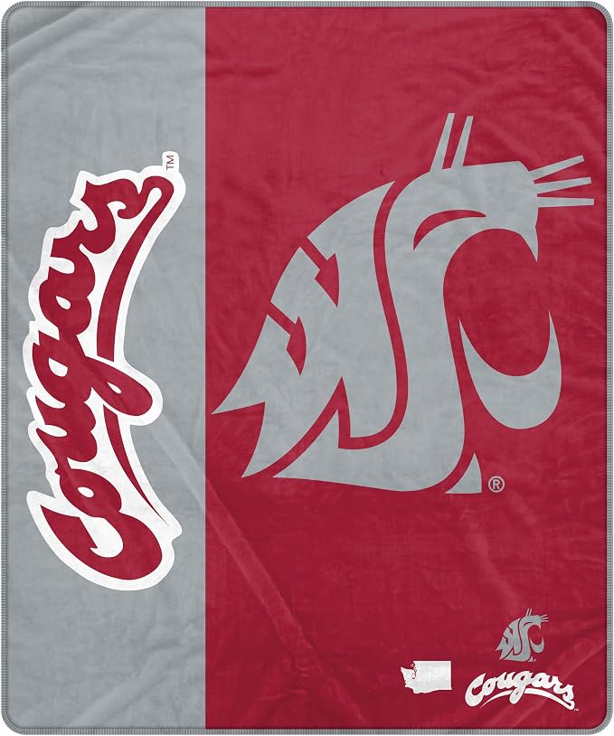 Proformance Home NCAA Washington State Cougars Endzone Ultra Soft Tailgate Throw