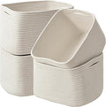ICERZCZ Storage Baskets for Organizing & Shelves, Woven Cotton Rope Organization Bins for Dog Toys, Clothes, Books, Nursery Organizer, 15"Lx11''Wx9.5''H, (4 Packs) Off White